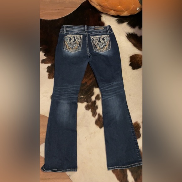 Miss Me Western Style Mid Rise Boot Cut Womens Jeans Size 32 Length 34 - Picture 7 of 9